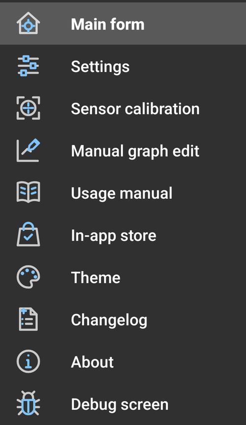 The drawer menu